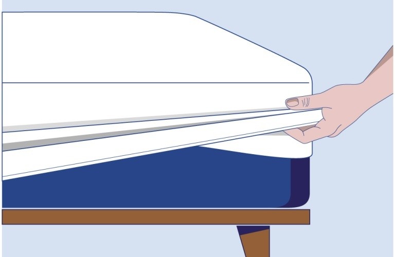 Fitted sheet in Smooth Cotton Petroleum color