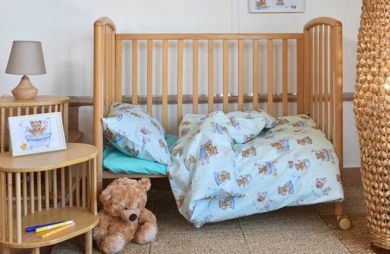 Copripiumino Teddy in finissimo cotone percalle.