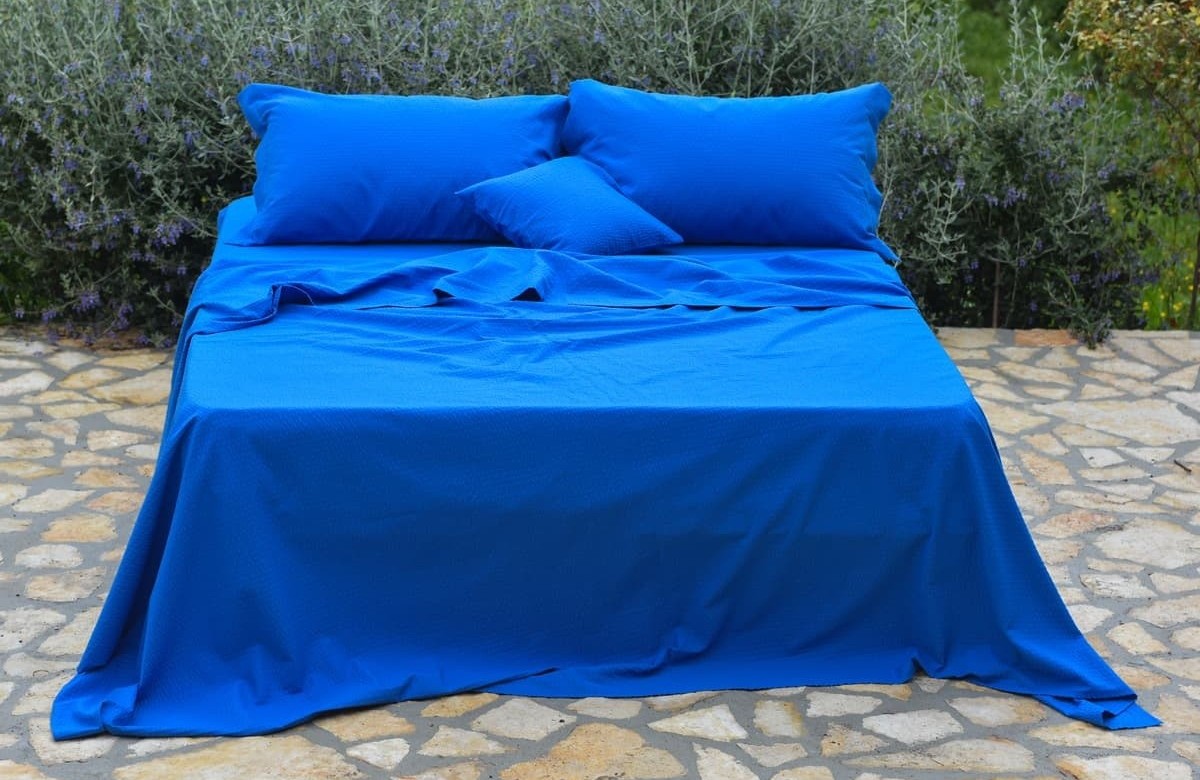 Lenzuola Seersucker Azzurro