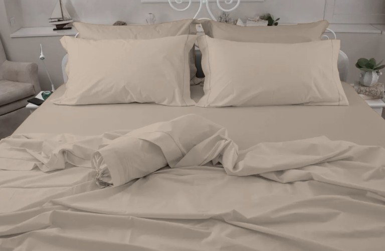 Cotton Fitted Sheets Light Ecru Plain Color Cotton Fitted Sheets Light Ecru Plain Color