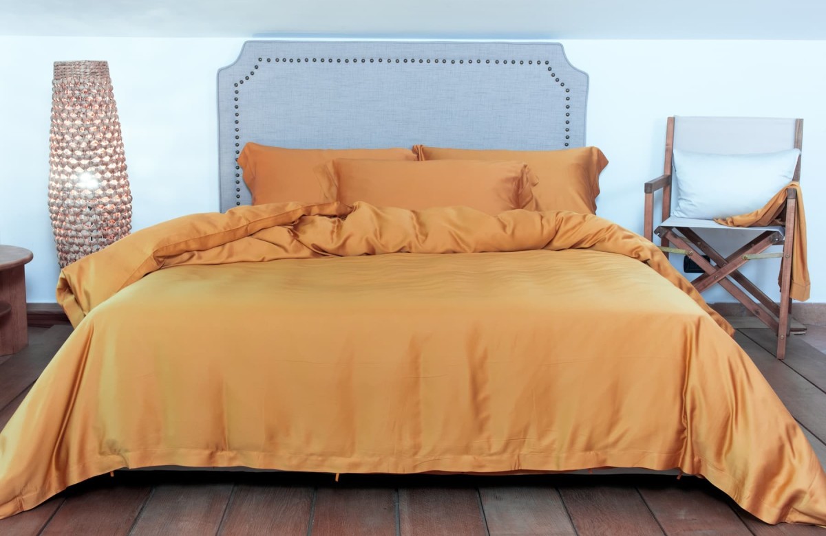 Copripiumino Raso di Bamboo Oro
