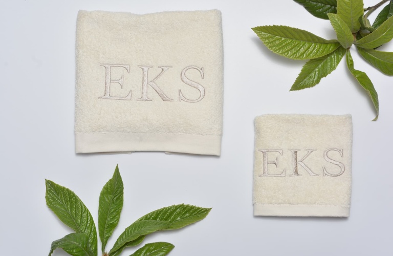 Towels with custom embroidery