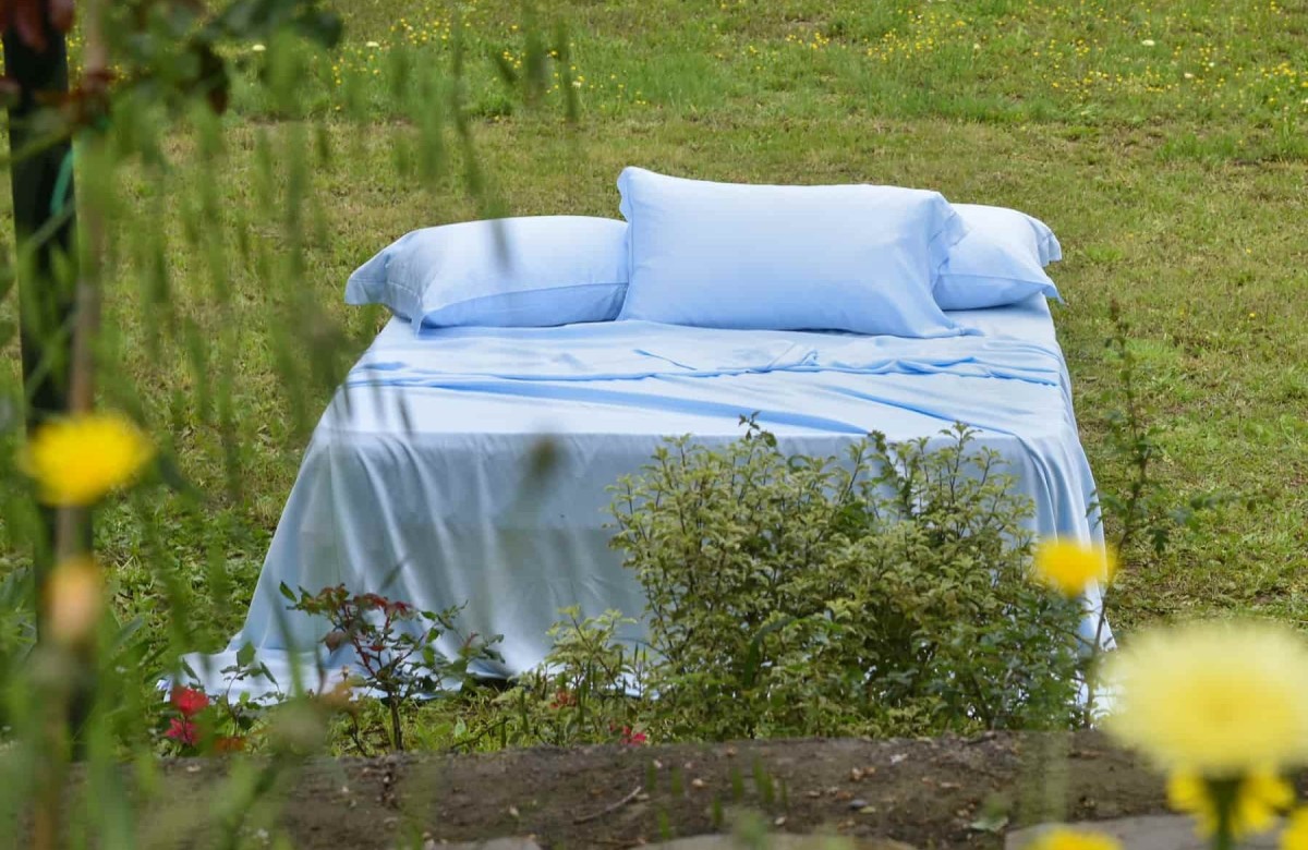 Lyseblå bambus satin underlagner Lyseblå bambus satin underlagner