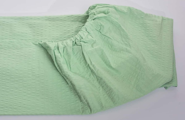 Fitted sheet Natur Seersucker Cotton Green
